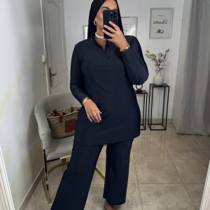 Burkini simple à zip ( noir )